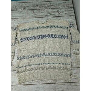 Vintage TT&Co Sport Fair Isle Cotton Sweater Size Large